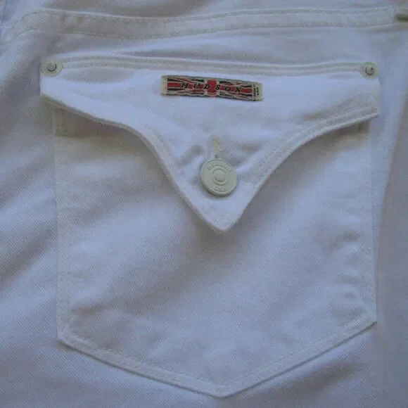 Hudson White Beth Baby Boot Cut Mid Rise Jeans 29 X 34 - Picture 10 of 13